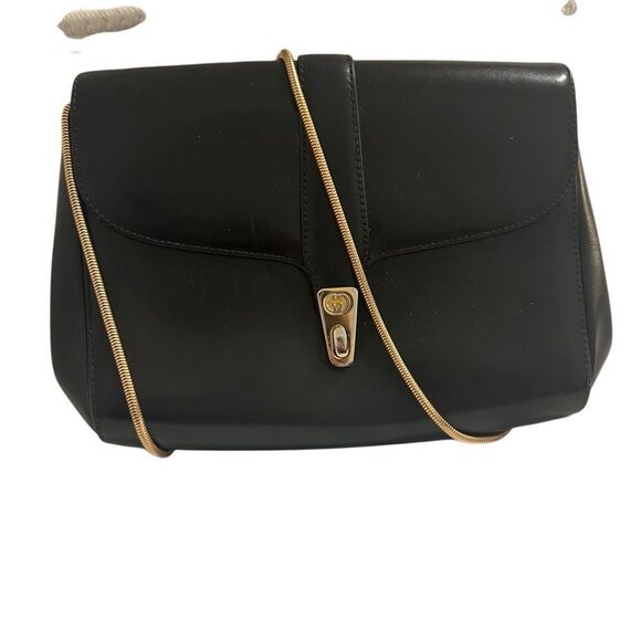 Gucci Black and Gold Crossbody Bag with Leather Finish - Picture 3 of 11